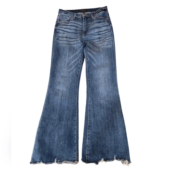 Risen High Rise Wash Flare Leg Jeans - Picture 2 of 6
